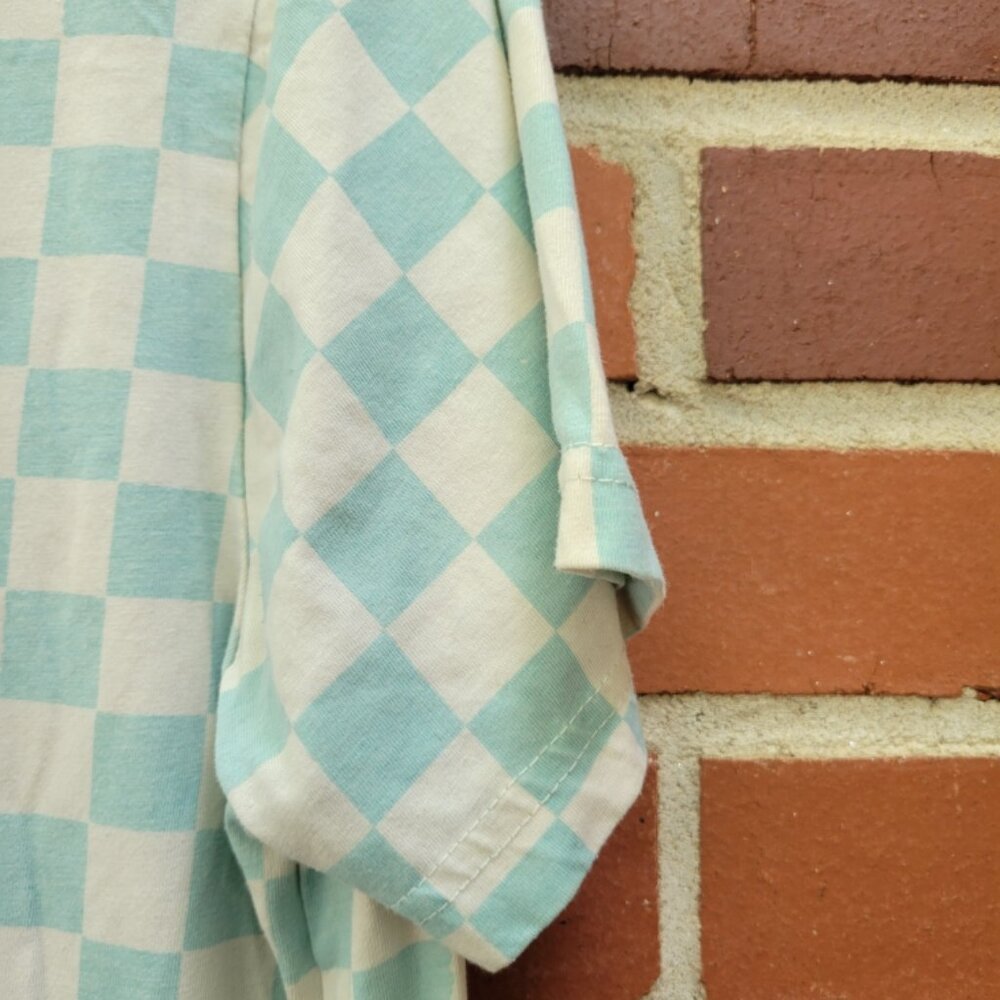 White & Seafoam Los Angeles Checked Shirt - Made by Bascom Projects - Size S - Picture 4 of 7